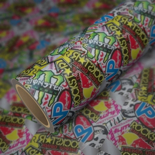Rotolo di pellicola Hellaflush RockStar su un foglio della stessa pellicola