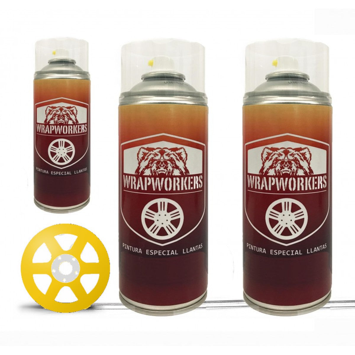 Kit vernice spray per cerchi · Giallo lucido