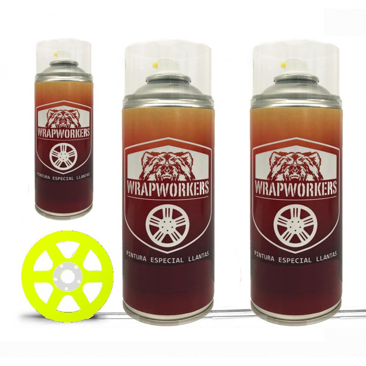 Kit vernice spray per cerchi · Giallo fluo opaco