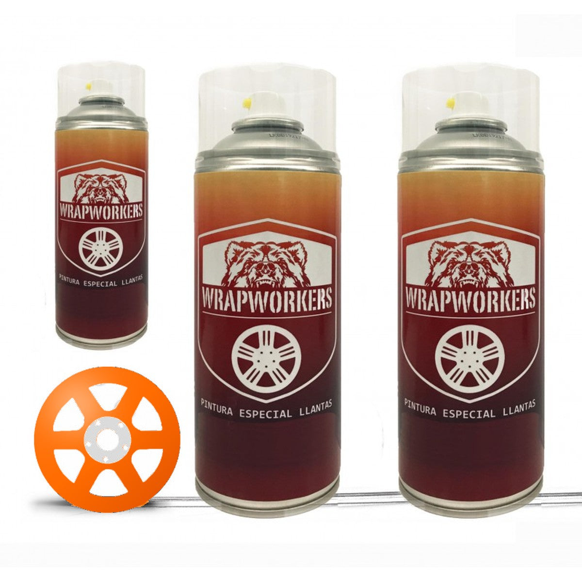 Kit vernice spray per cerchi · Arancione fluo lucido