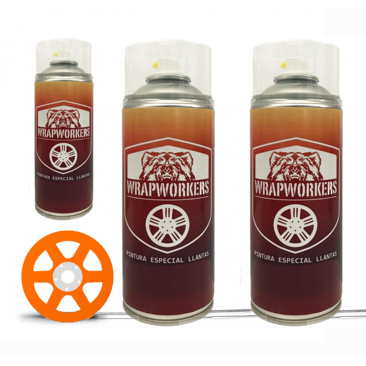 Kit vernice spray per cerchi · Arancione fluo opaco