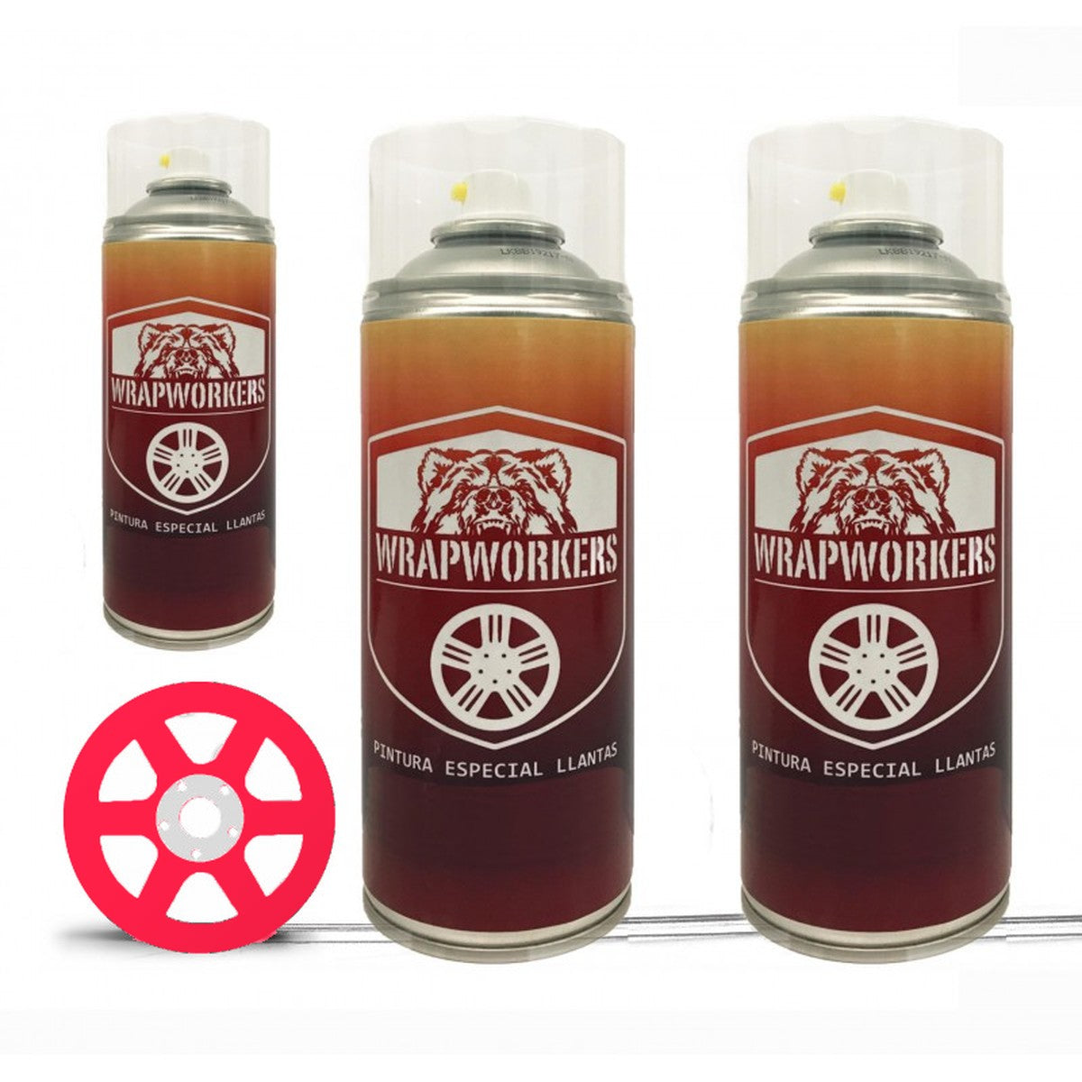 Kit vernice spray per cerchi · Rosso fluo opaco