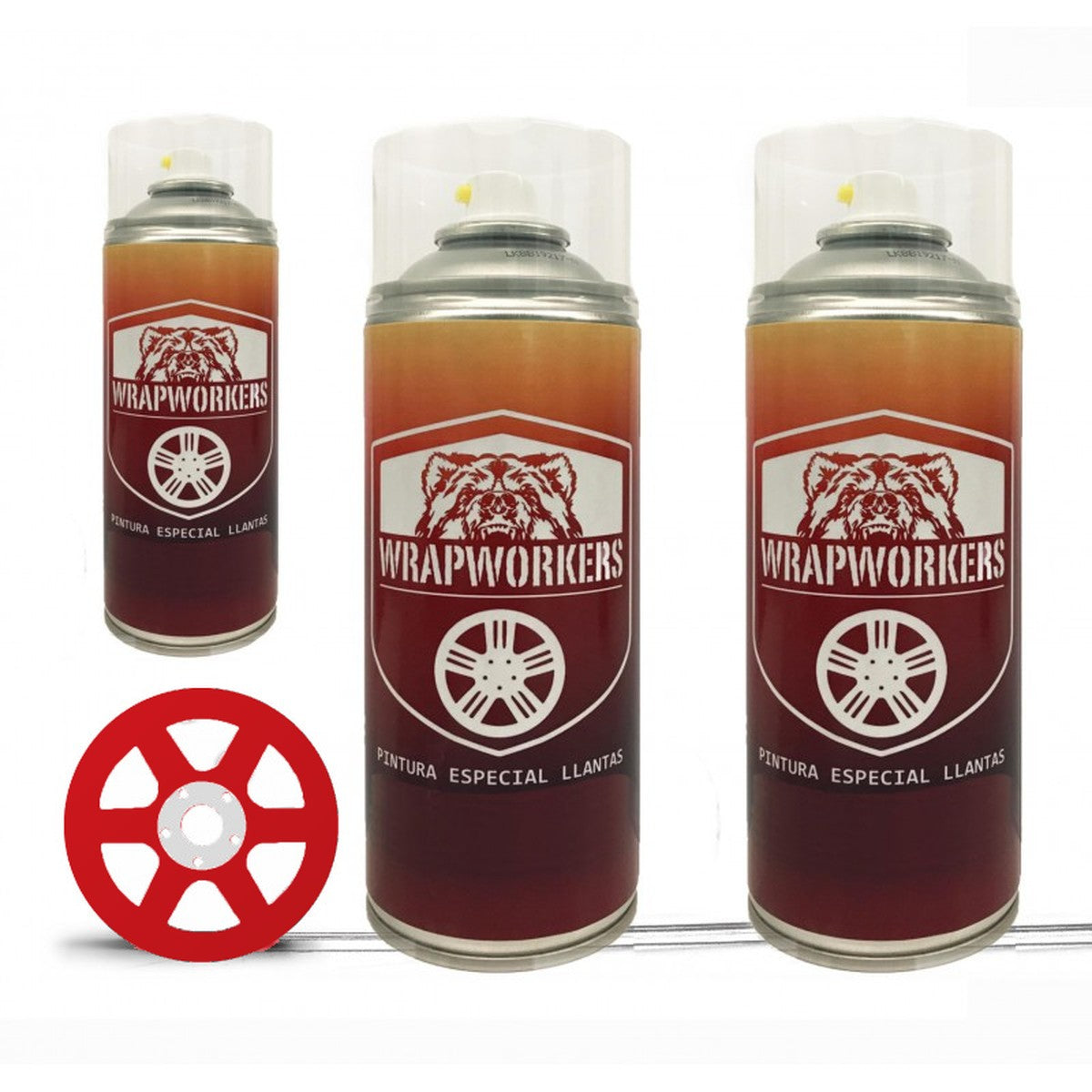 Kit vernice spray per cerchi · Rosso opaco