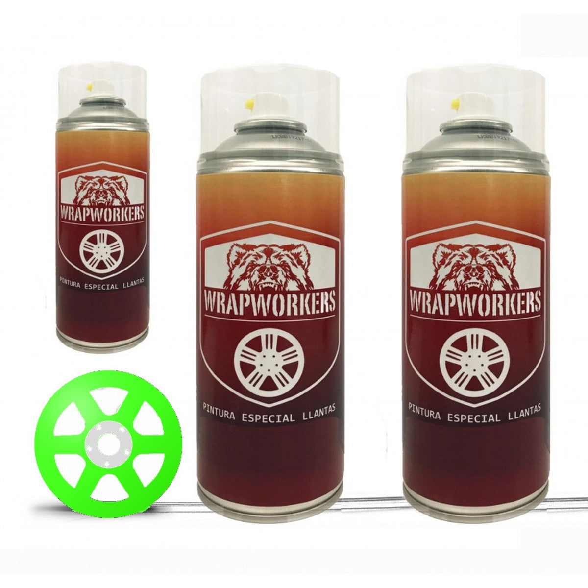 Kit vernice spray per cerchi · Verde fluo lucido