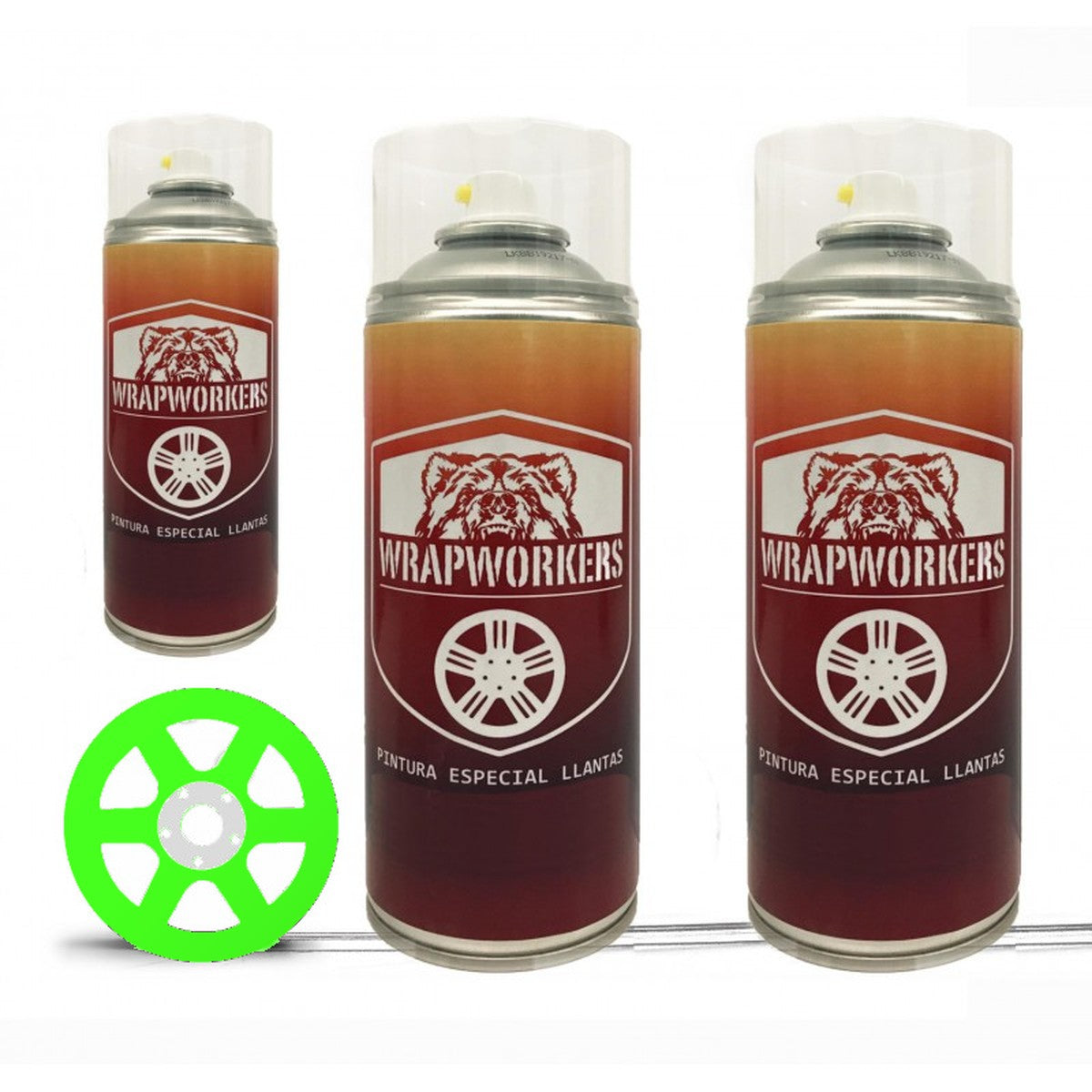 Kit vernice spray per cerchi · Verde fluo opaco