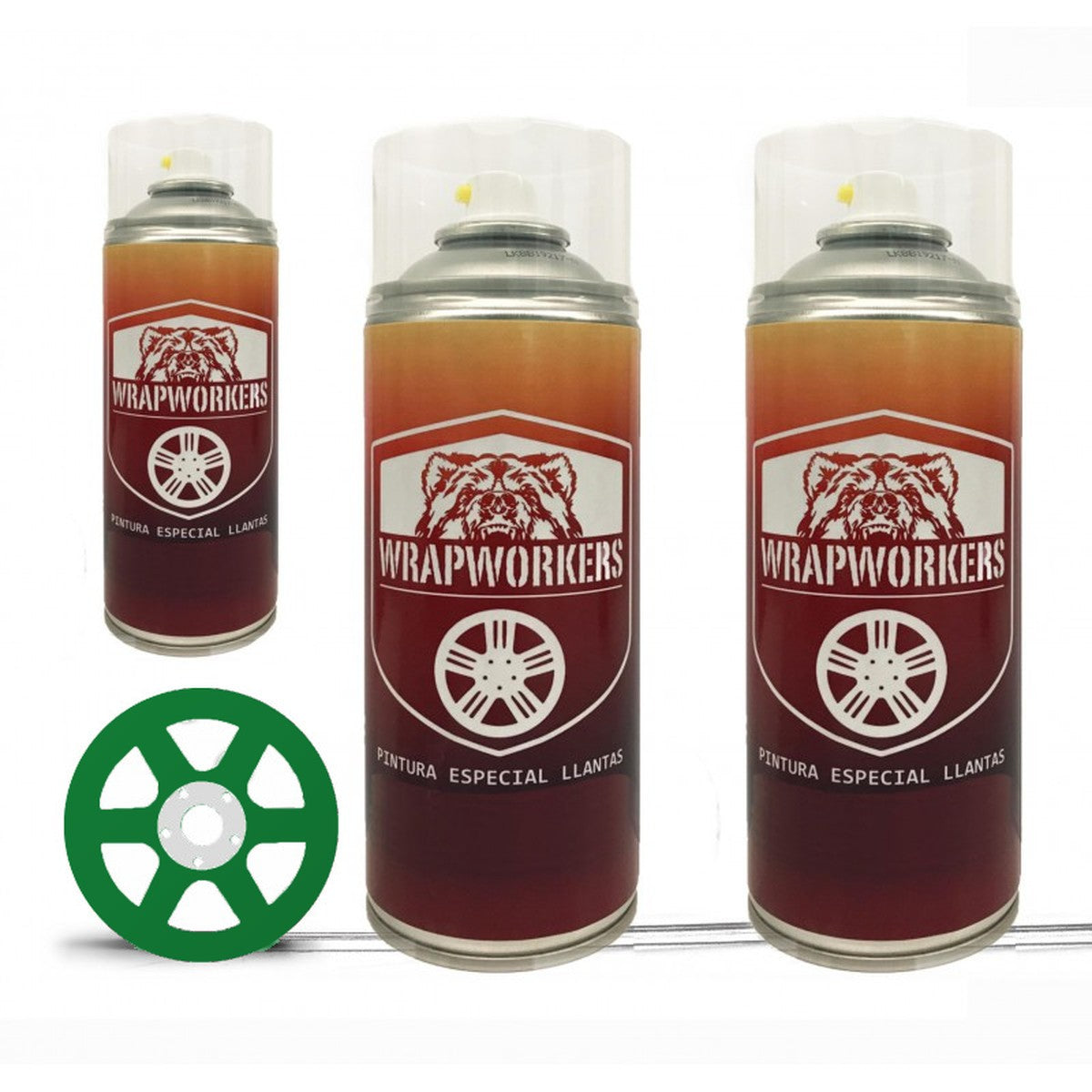 Kit vernice spray per cerchi · Verde opaco