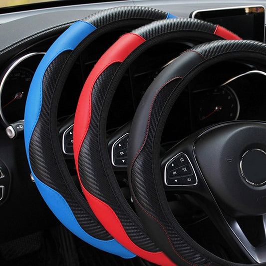 Coprivolante effetto carbonio nero, rosso e blu